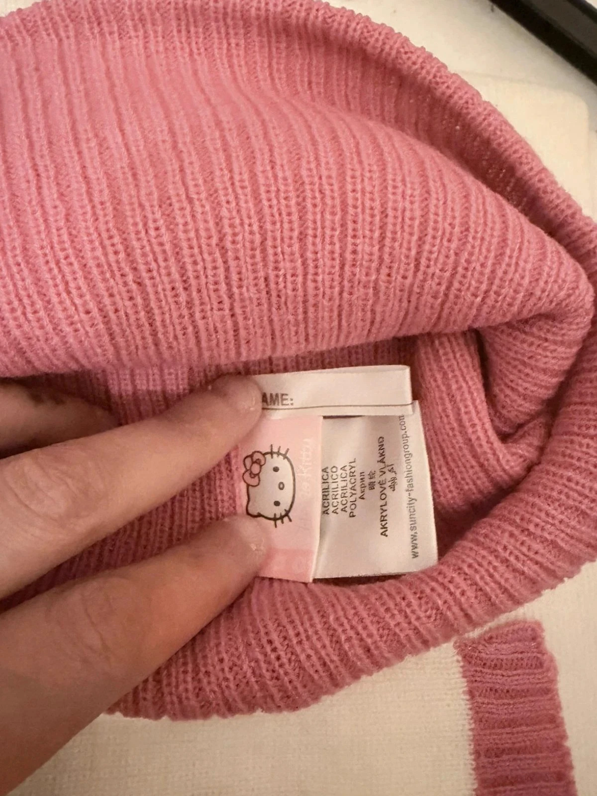 Conjunto de inverno Hello Kitty gorro e cachecol – Tamanho 52 – Novo – photo 6